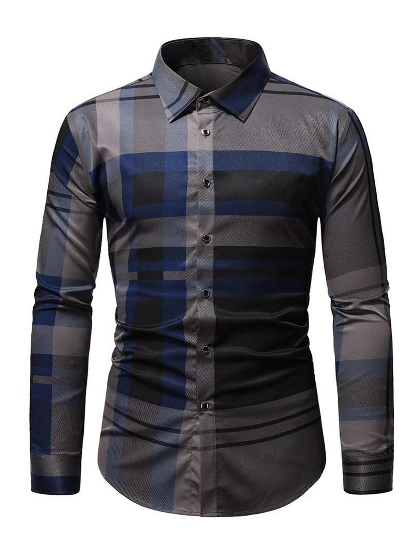Men's Plaid Print Long Sleeve Shirt