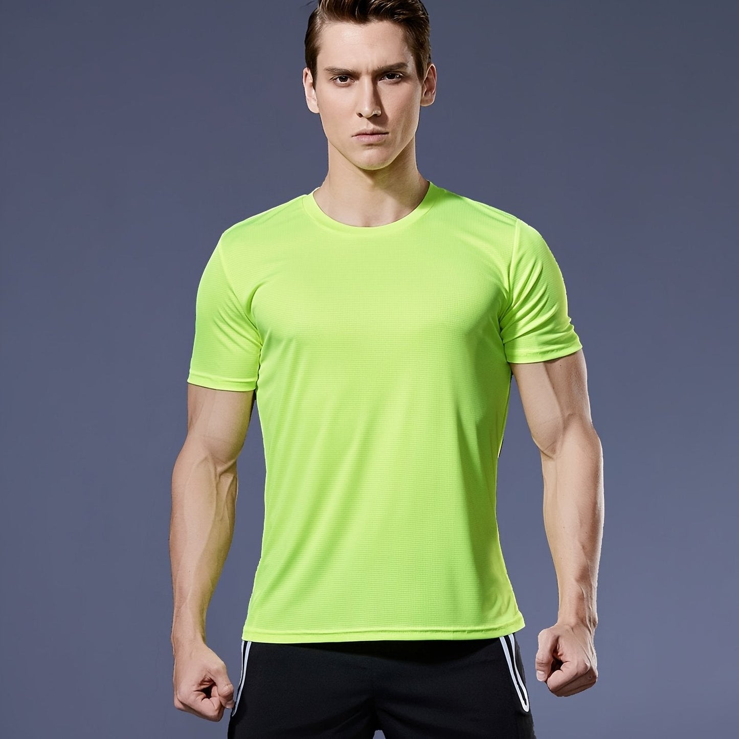 Men's Short Sleeve Athletic Quick Drying Lightweight Performance Sport Top Undershirt