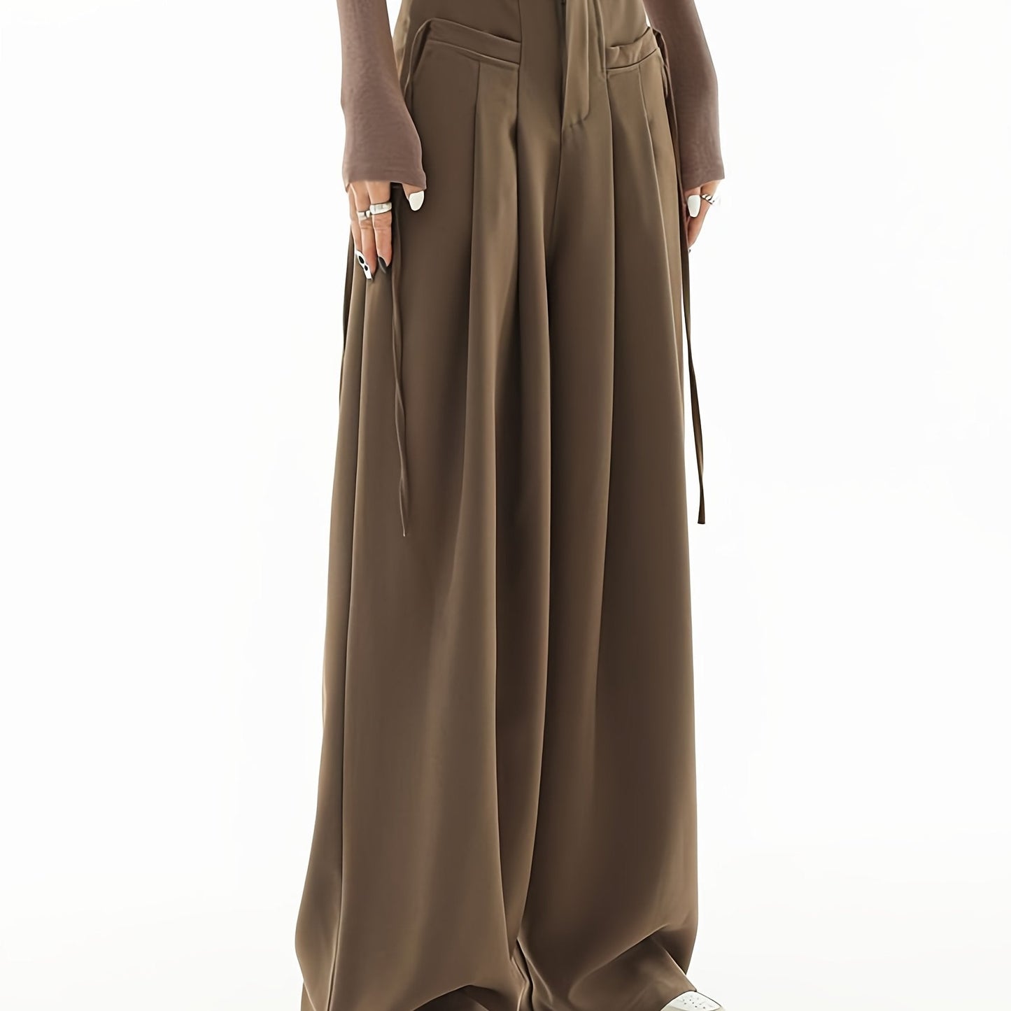 Casual Suit High Waist Straight Wide Leg Pants