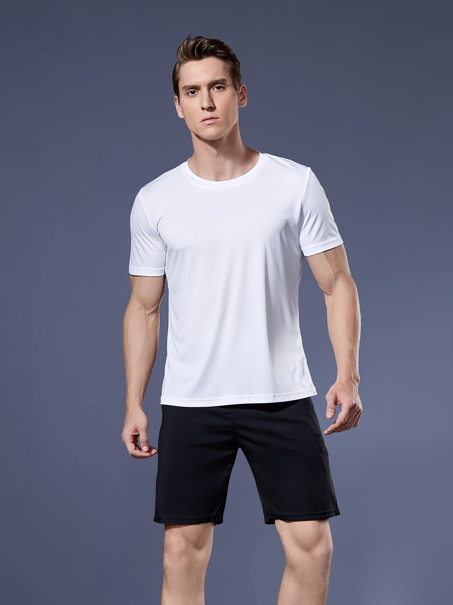 Men's Short Sleeve Athletic Quick Drying Lightweight Performance Sport Top Undershirt