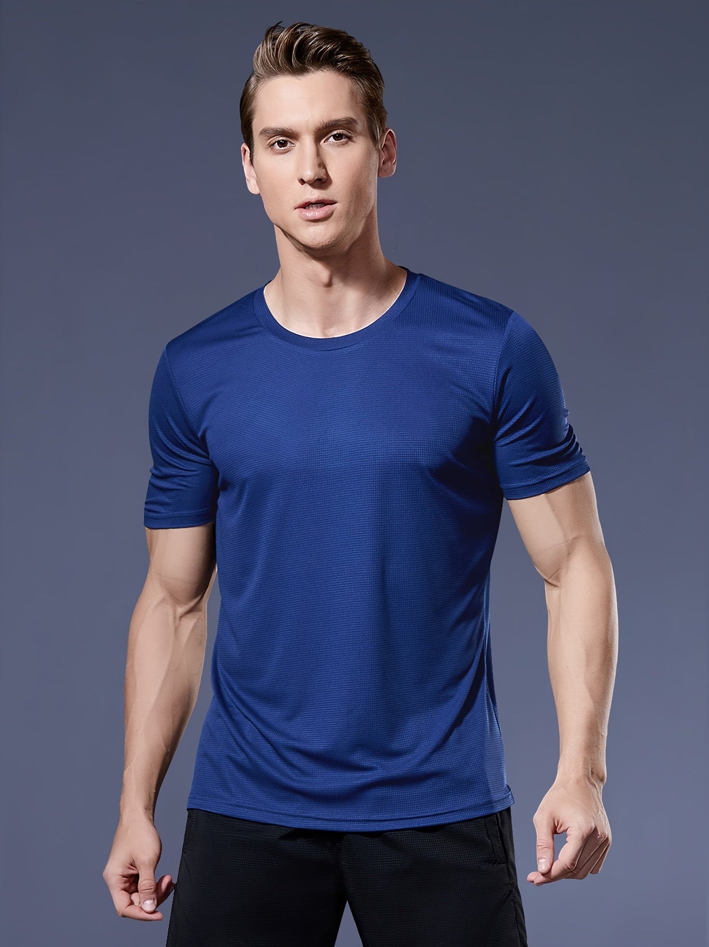 Men's Short Sleeve Athletic Quick Drying Lightweight Performance Sport Top Undershirt