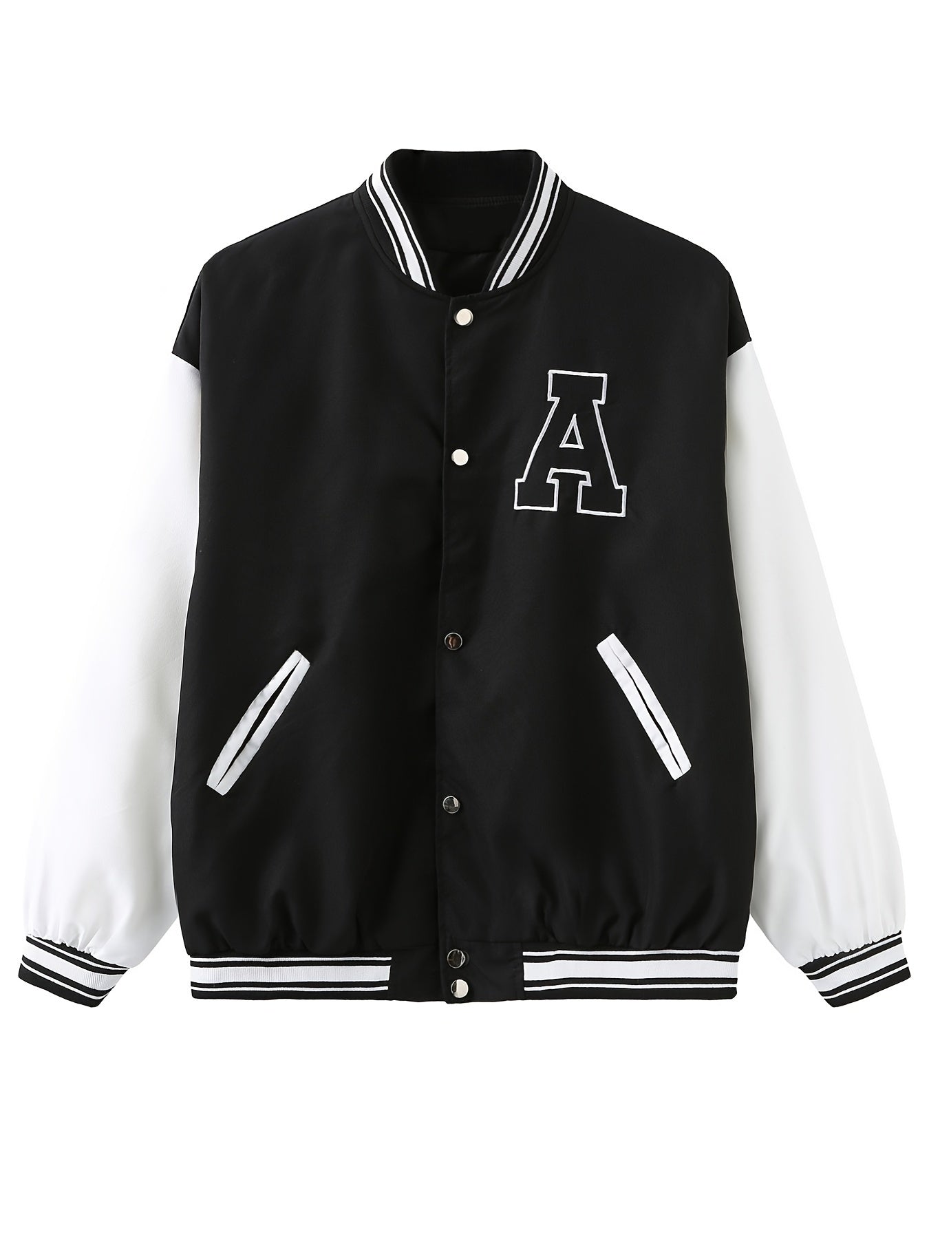 Women's Letter Print Casual Button Up Jacket - Streetwear