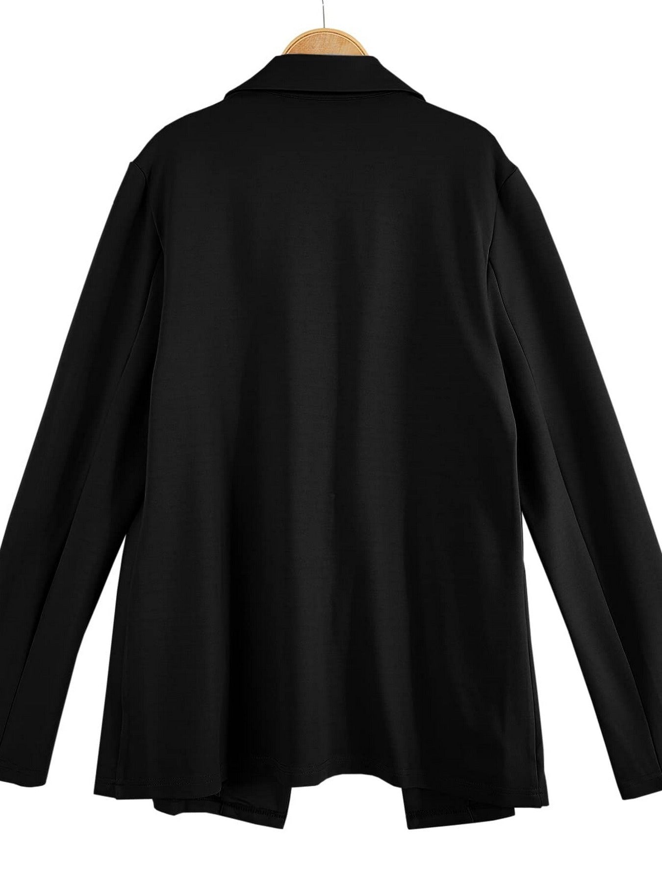 Casual Long Sleeve Solid Color Knit Suit Work Office Front Open Blazer