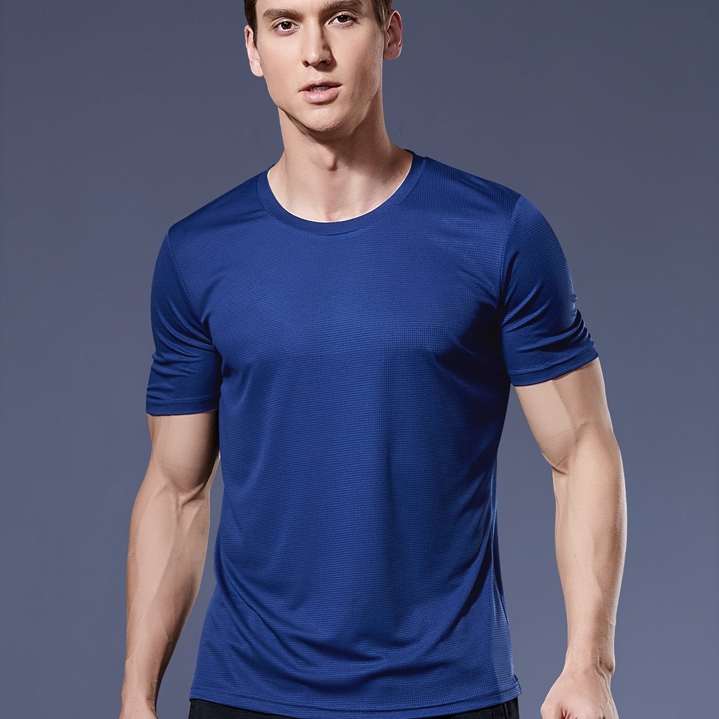 Men's Short Sleeve Athletic Quick Drying Lightweight Performance Sport Top Undershirt