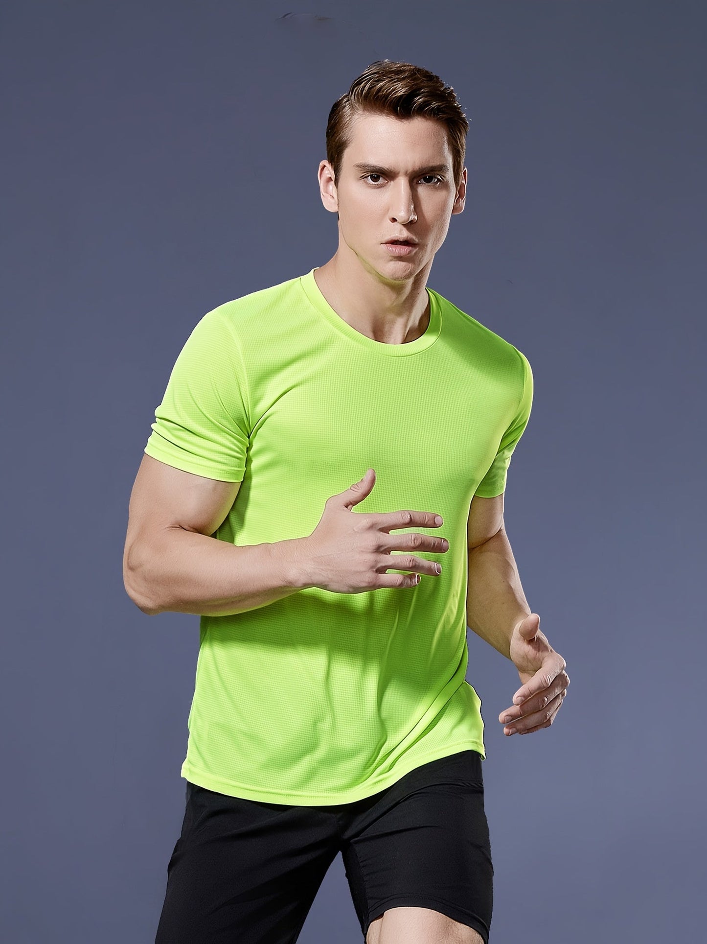 Men's Short Sleeve Athletic Quick Drying Lightweight Performance Sport Top Undershirt