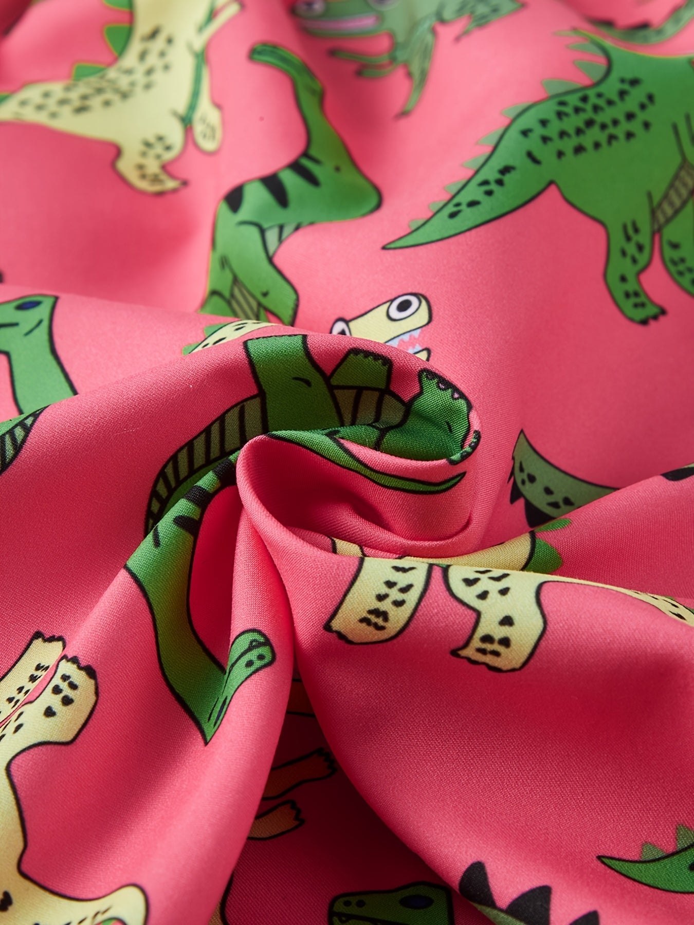 Men's Cartoon Dinosaur Print Beach Swim Trunks Shorts