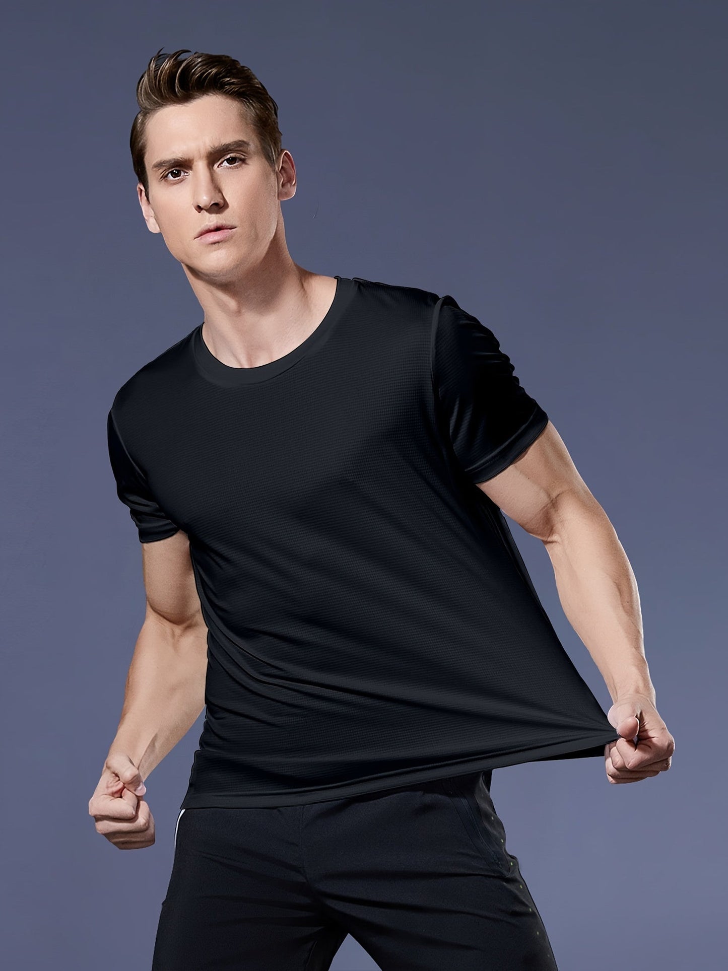 Men's Short Sleeve Athletic Quick Drying Lightweight Performance Sport Top Undershirt