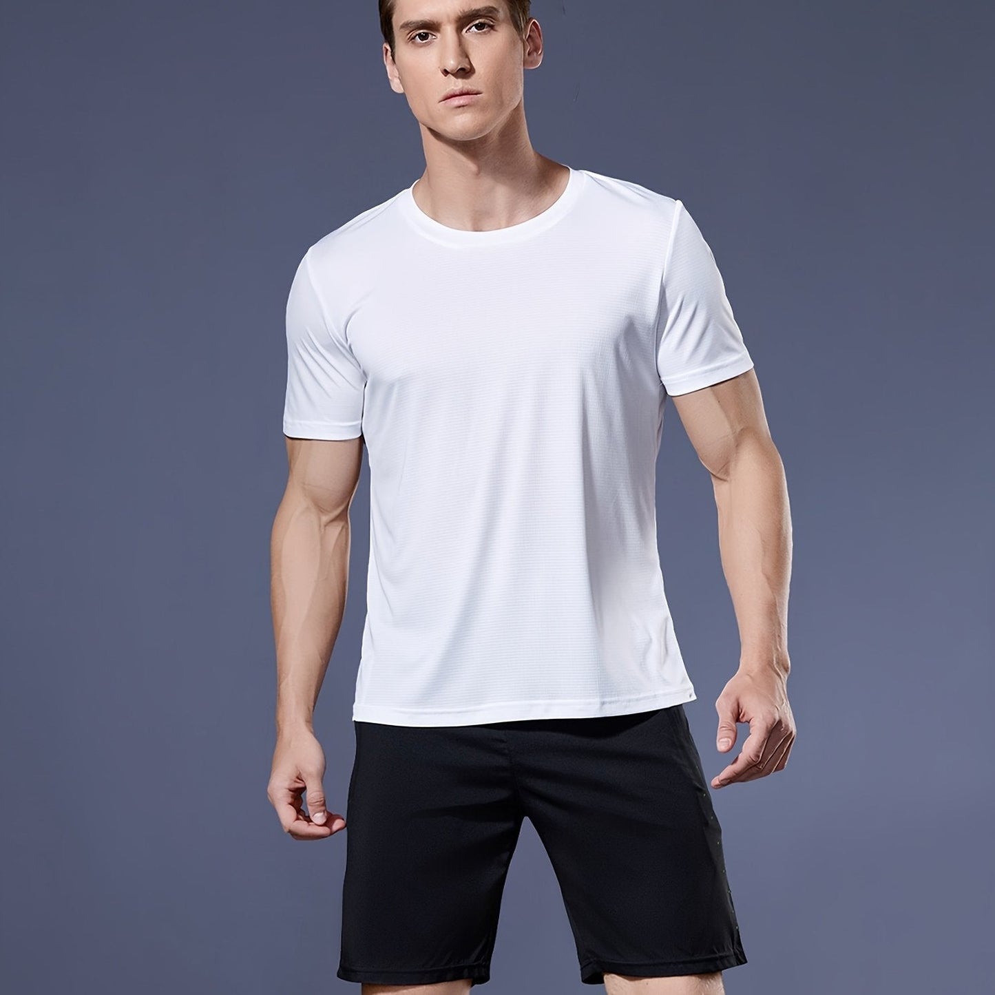 Men's Short Sleeve Athletic Quick Drying Lightweight Performance Sport Top Undershirt