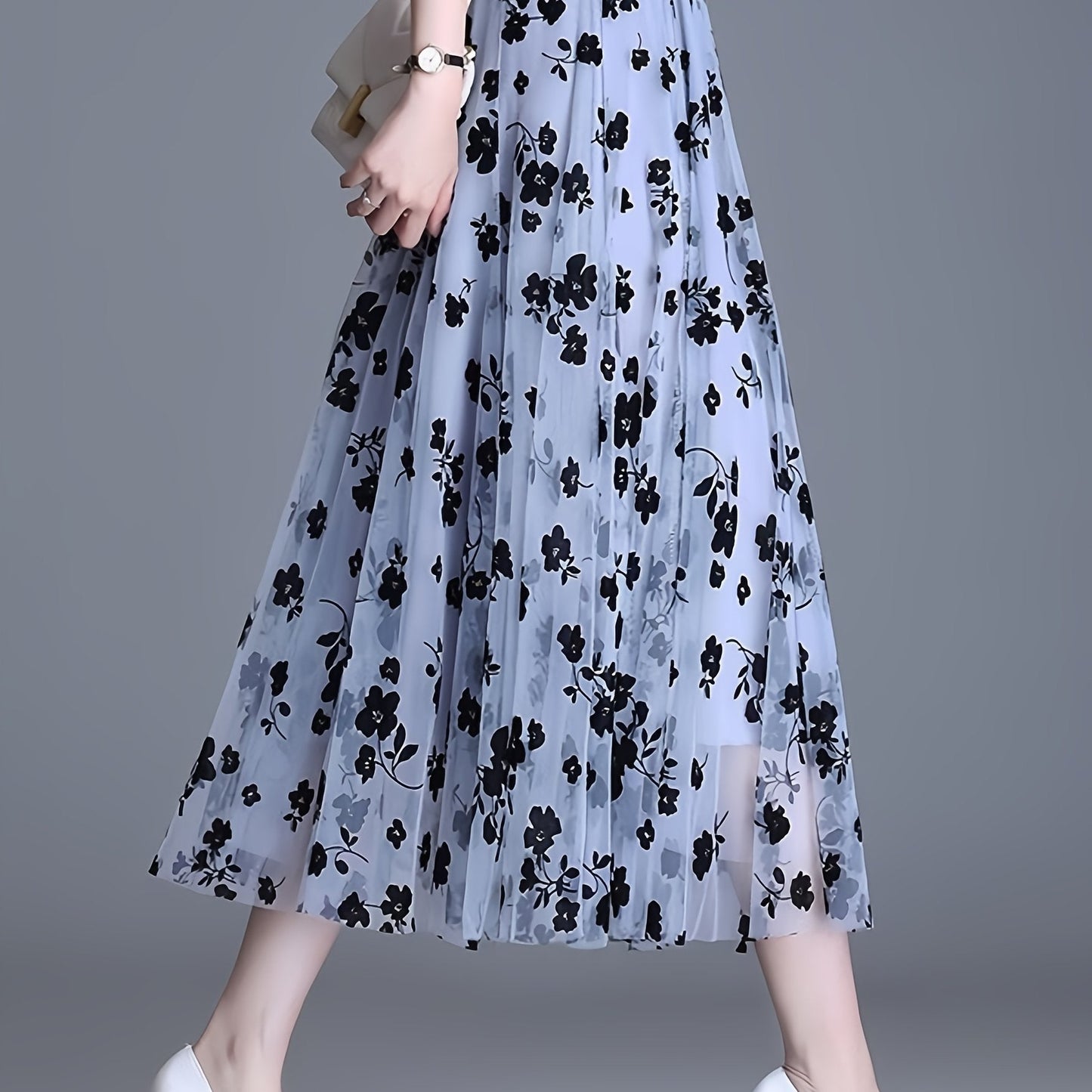 Printed Mesh Skirt