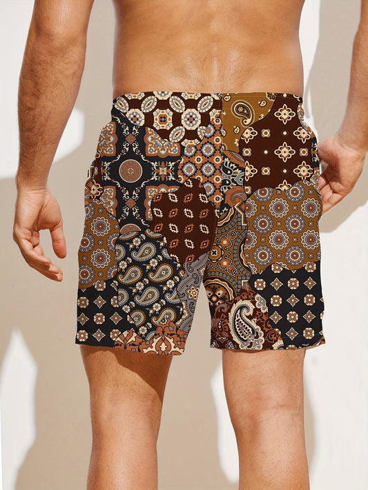 Men's Casual Simple Bohemian Style Colorful Sports Short Pants