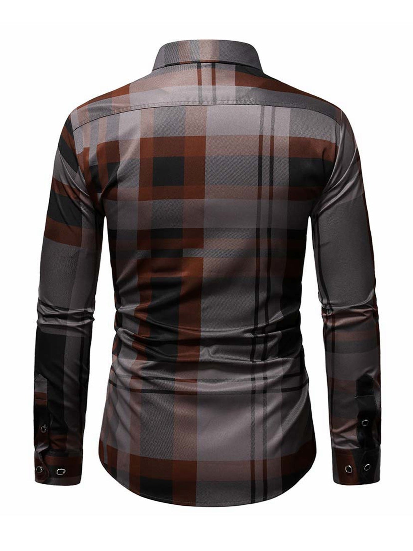 Men's Plaid Print Long Sleeve Shirt