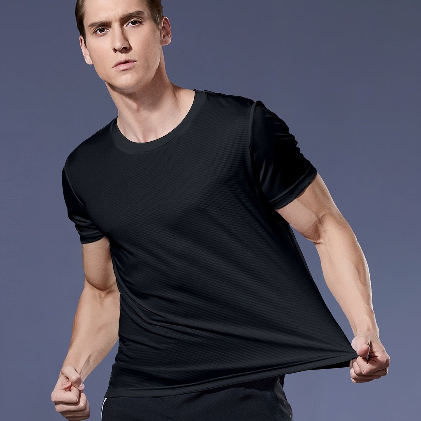 Men's Short Sleeve Athletic Quick Drying Lightweight Performance Sport Top Undershirt