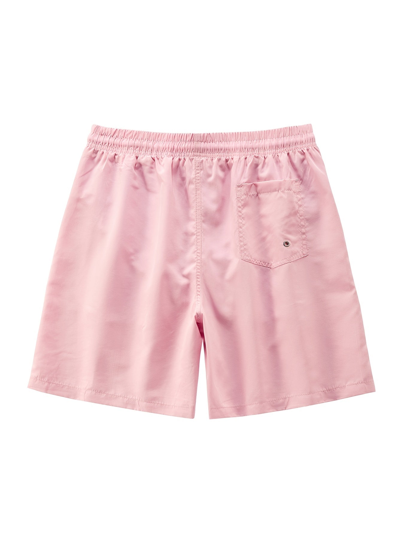 Men's Casual Pink Beach Shorts Drawstring Swimming Trunks