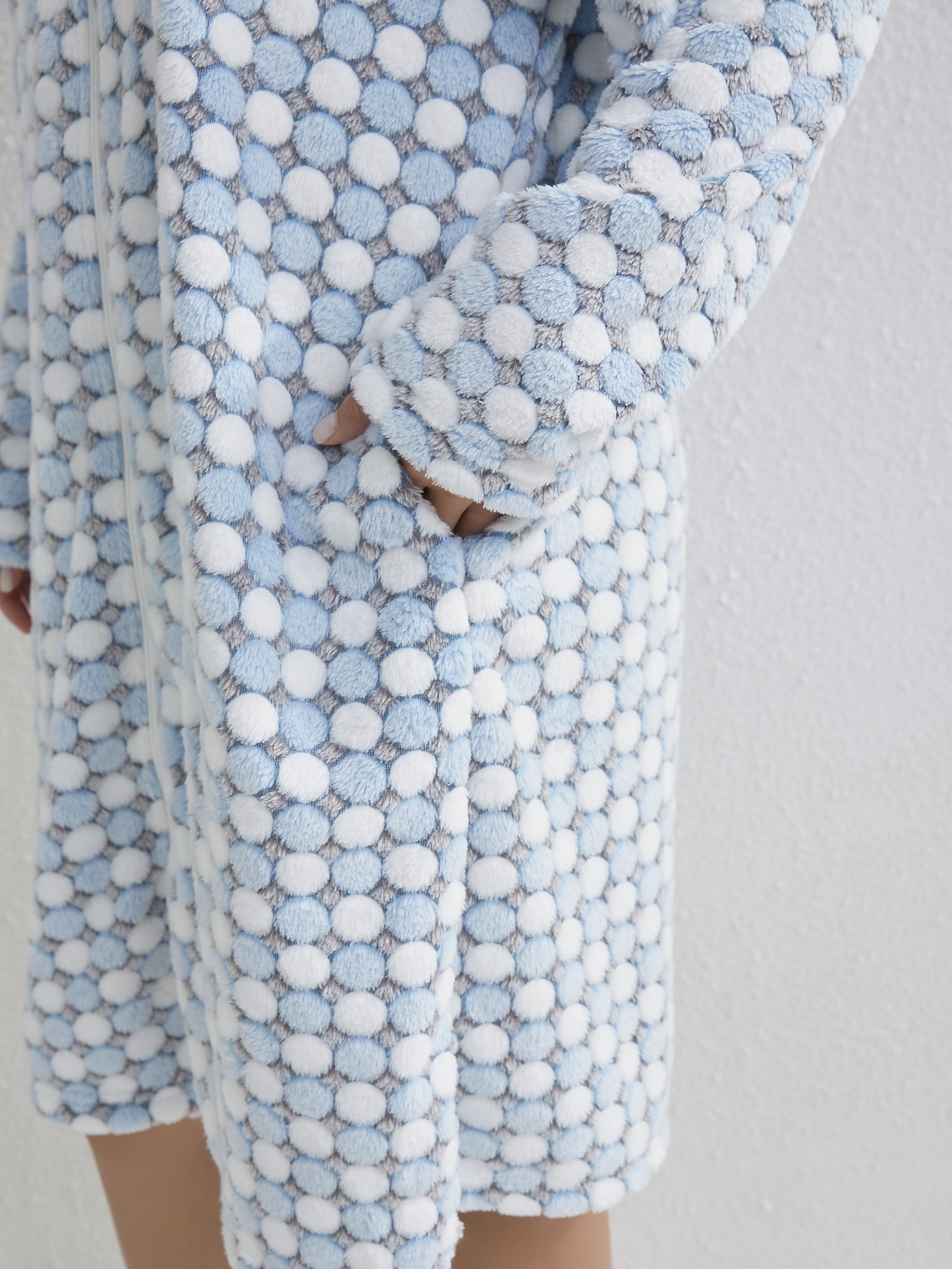 Polka Dot Zipper Night Robe