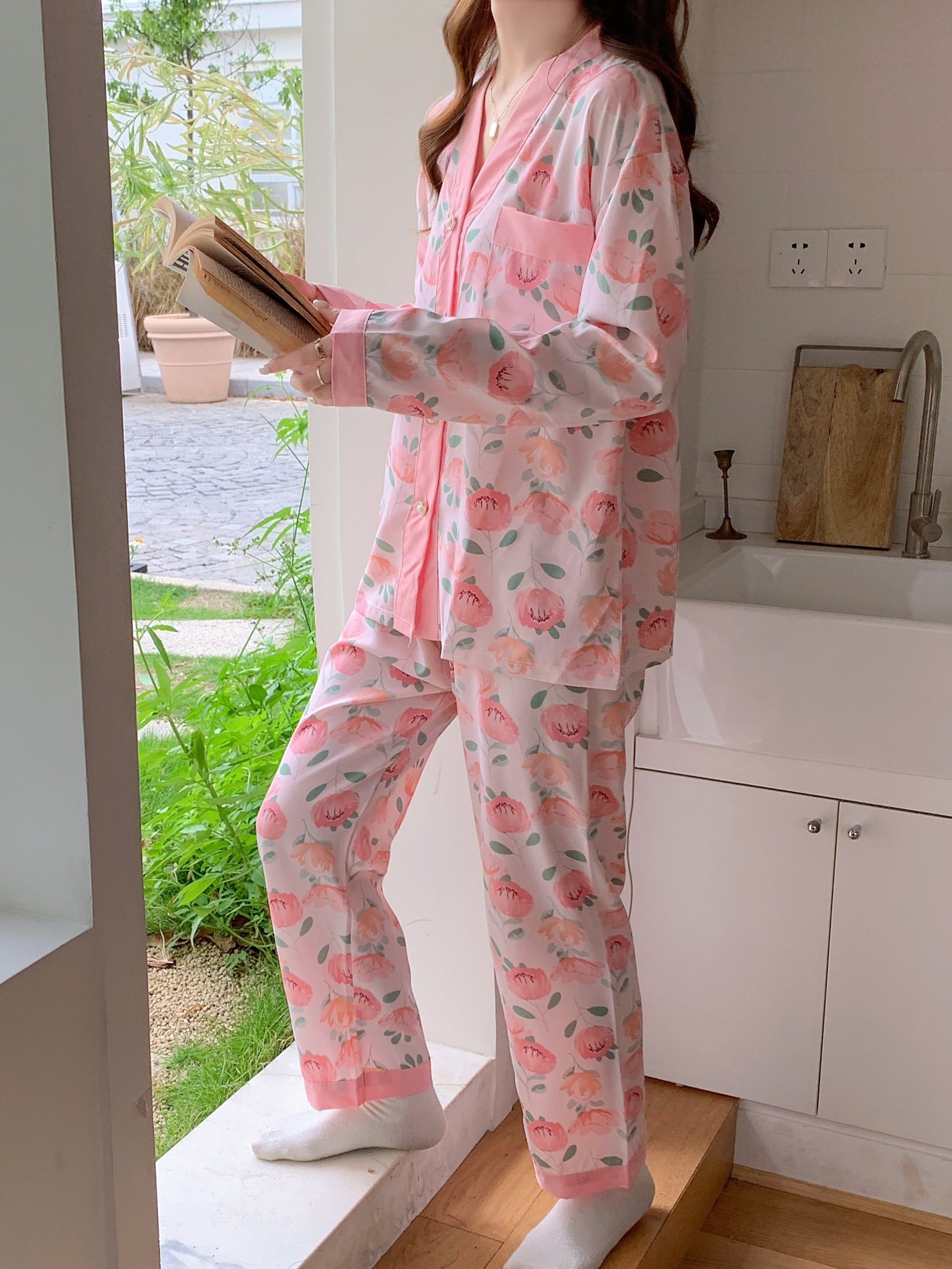 Floral Print Pajama Set