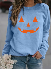 Halloween Jack O' Lantern Print Sweatshirt