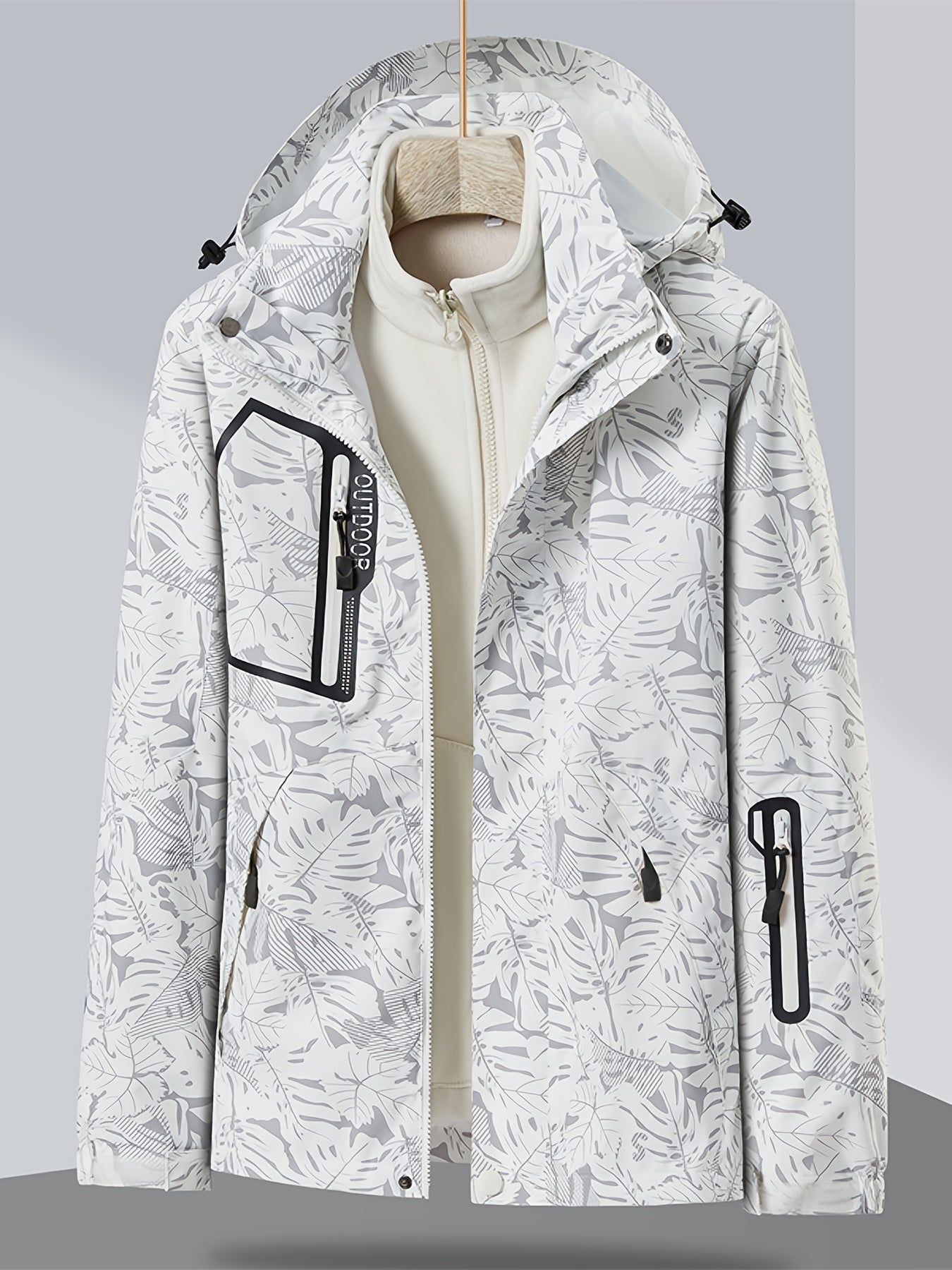 Floral Print 3-in-1 Hooded Jacket