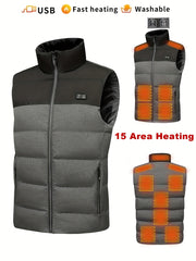 Heated Vest For Outdoor Activities USB Electric Down Jacket