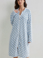 Polka Dot Zipper Night Robe