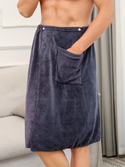 Men's Spa Wrap Towel With Pockets