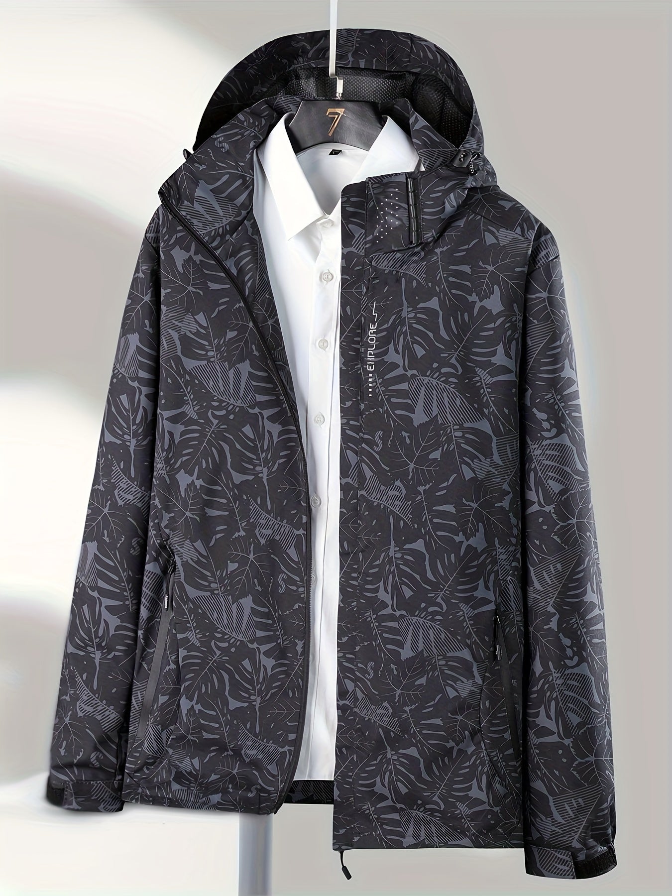 Leaf Print Outdoor Jacket