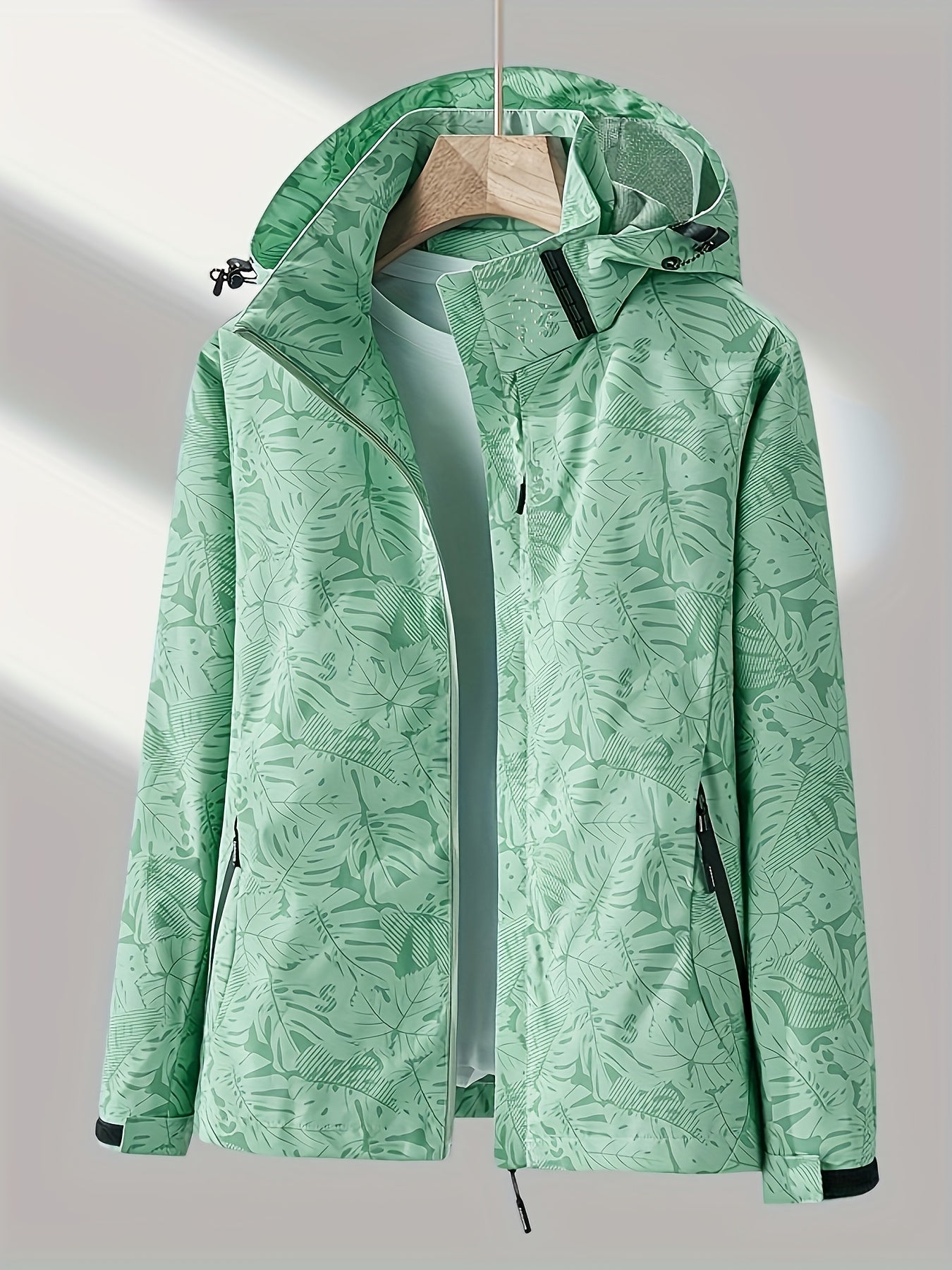 Leaf Print Outdoor Jacket