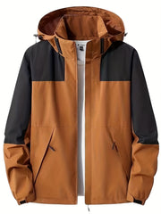 Men's Hooded Casual Lightweight Waterproof Windbreaker Jacket Coat Regular Fit Coat