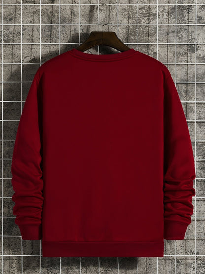 Men's Mountain Printed Round Neck Casual Sweatshirt