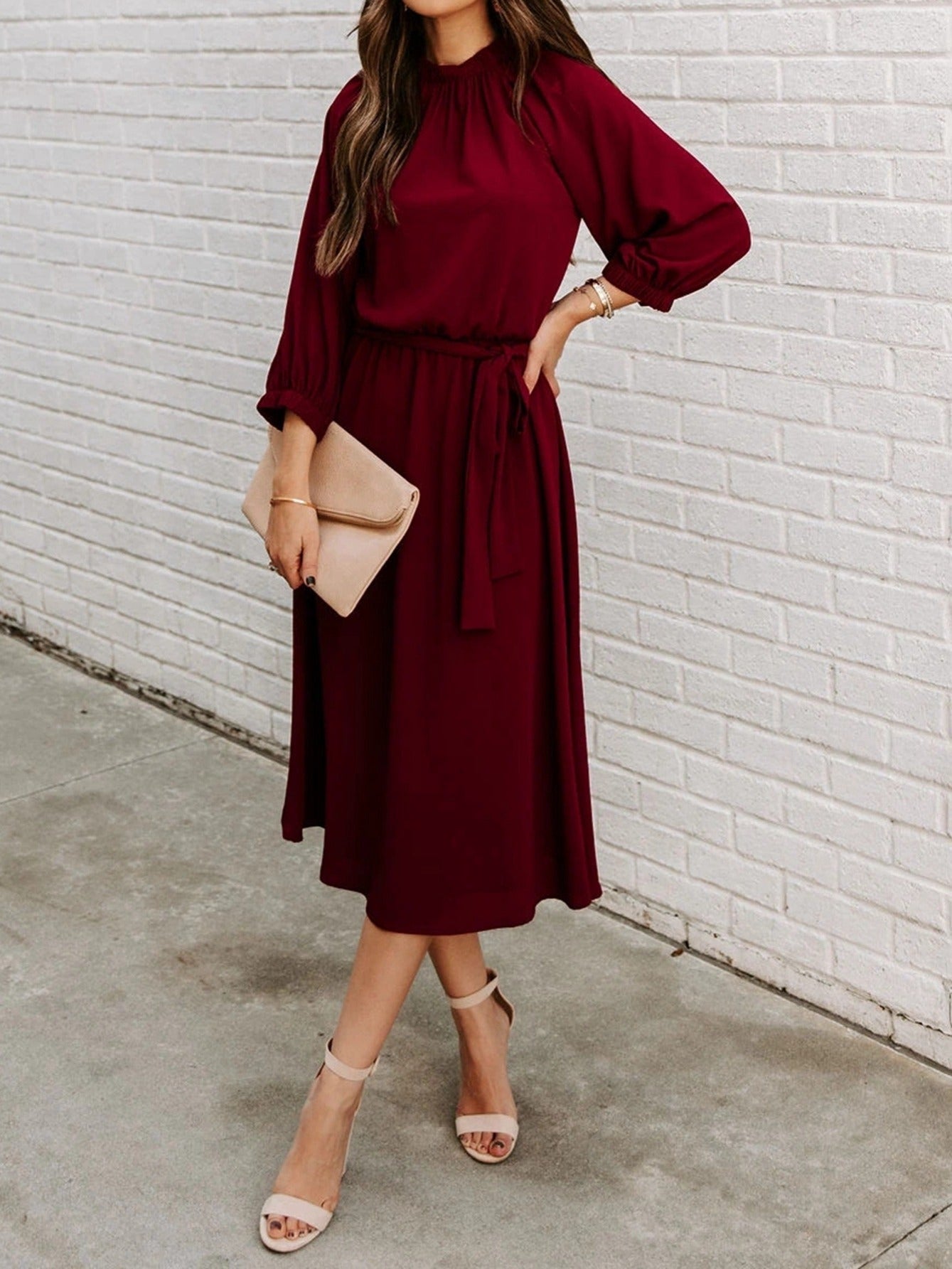 Sexy Summer Women's High Waist Slim Fashion Solid Color Slim Temperament Maxi Dresses