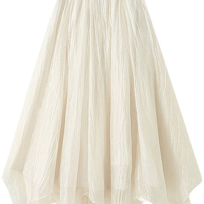 Mesh Asymmetrical Elegant High Elastic Waist Skirt