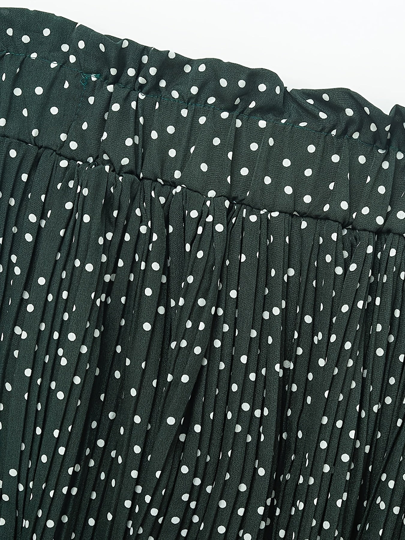 Pretty Polka Dot Pleated Skirt - High Waisted Spring Summer Casual Everyday