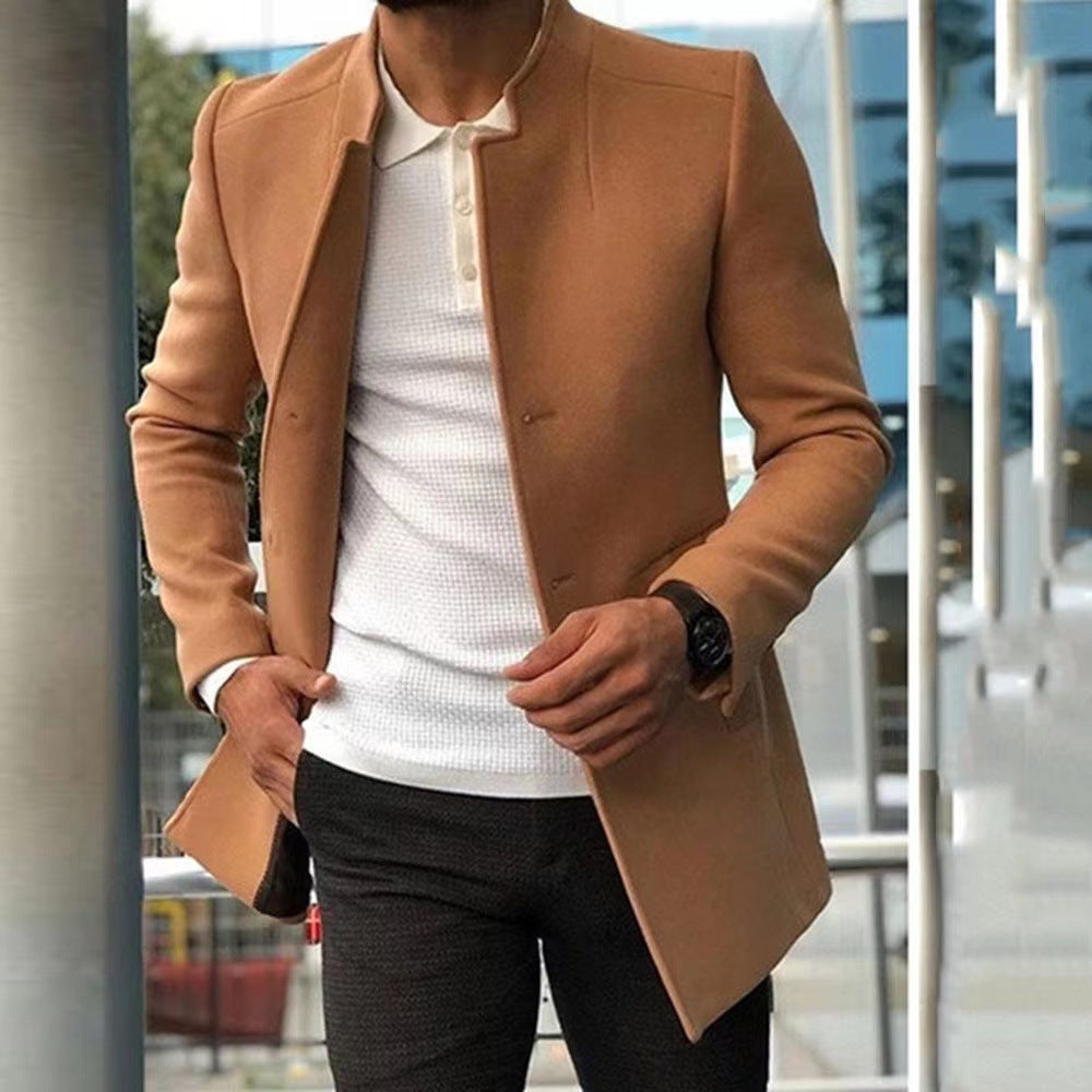 Men's autumn and winter casual men's jacket jacket new suit version of the solid color coat