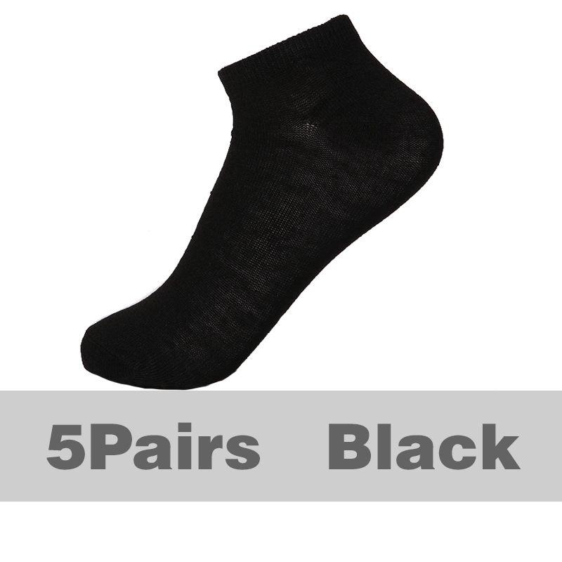 5pairs Men's Cotton Plain Color Breathable Anti-skid Sweat Resistant Sports Ankle Socks