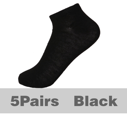 5pairs Men's Cotton Plain Color Breathable Anti-skid Sweat Resistant Sports Ankle Socks