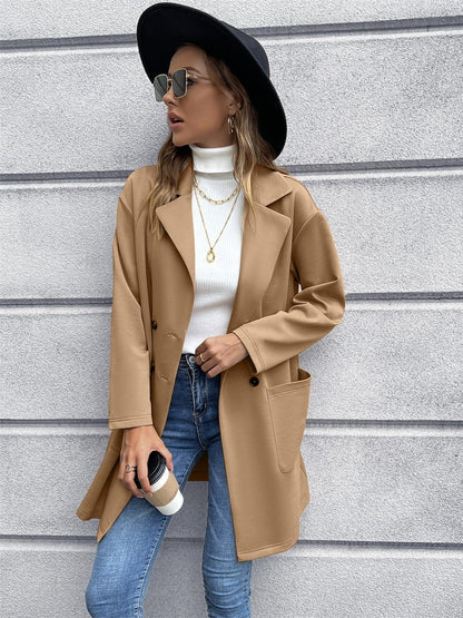 Outwear Solid Button Ladies Blazer