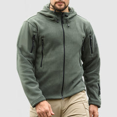 Men's Outdoor Commuting Tactical Thickened Hooded Fleece Jacket