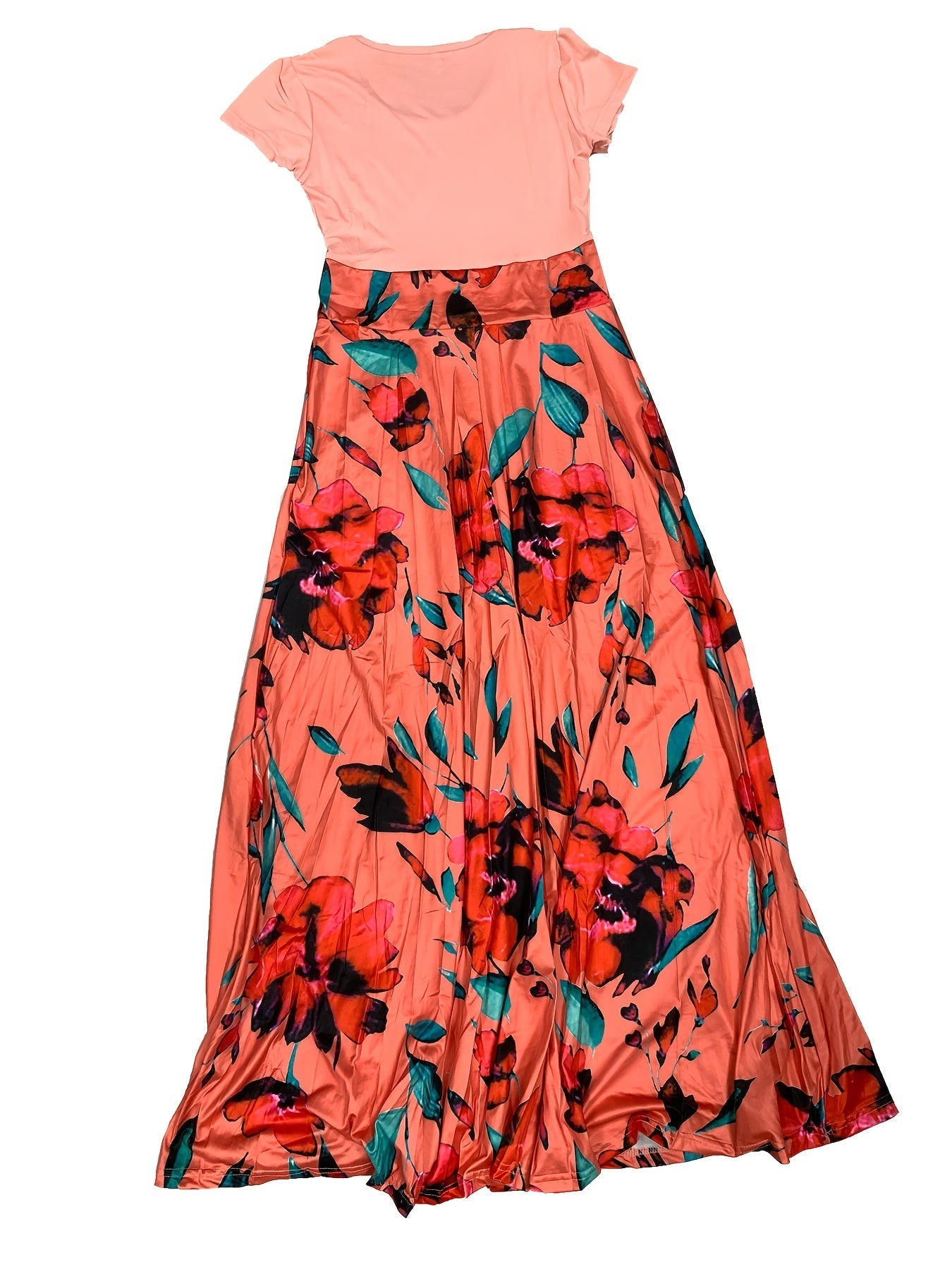 Casual Floral Print Crew Neck Short Sleeve Casual Every Day Dress