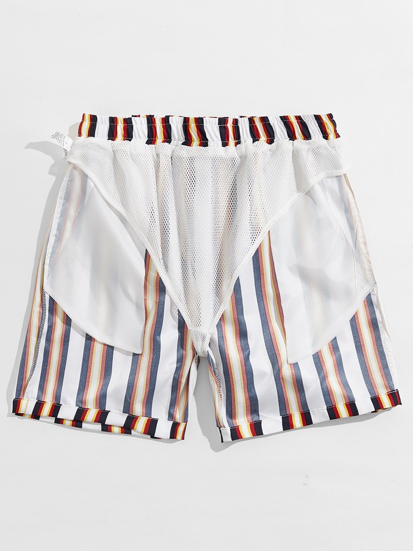 Men's Striped Beach Drawstring Shorts