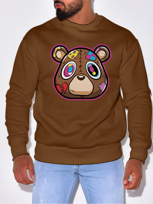 Men's Cartoon Print Pullover Sweatshirt