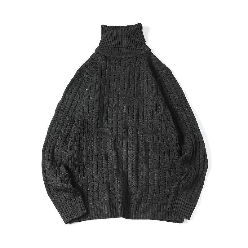 Men's High Collar Pullover Warm Sweater