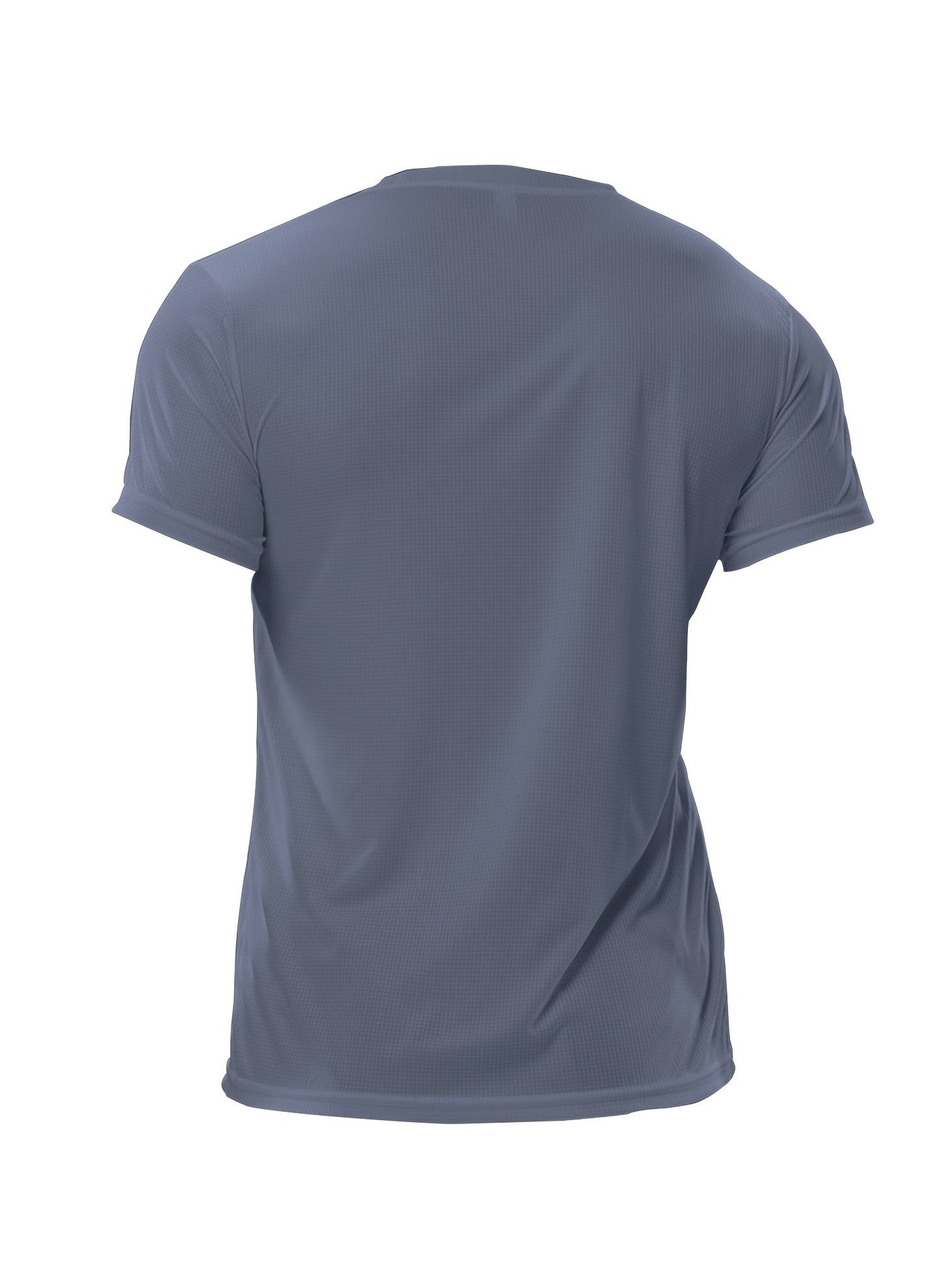 5pcs Men's Solid Color Crew Neck T-Shirt, Breathable Quick Drying Sweat Absorbing Sport Bodybuilding Shirt