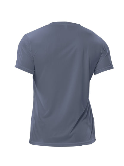 5pcs Men's Solid Color Crew Neck T-Shirt, Breathable Quick Drying Sweat Absorbing Sport Bodybuilding Shirt