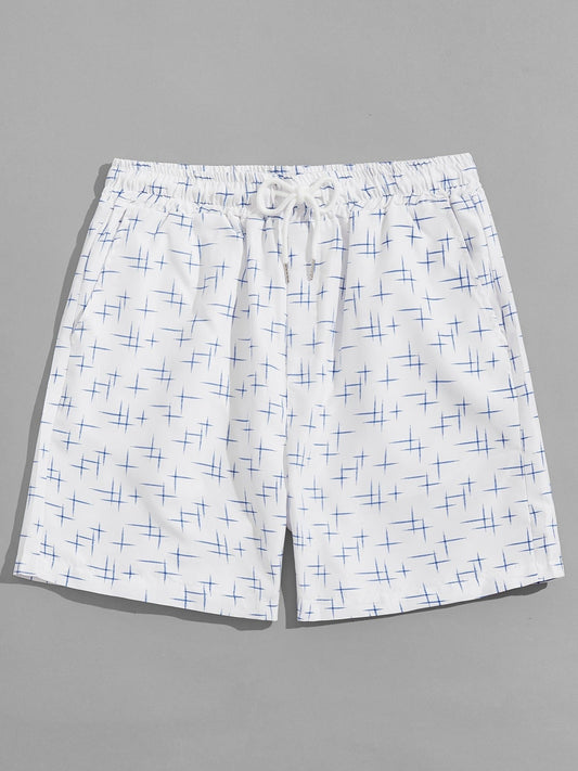 Men's Lightning Pattern Beach Drawstring Shorts