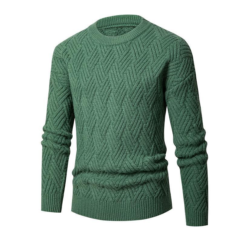 Men's Solid Color Casual  Round Neck Knit Sweater