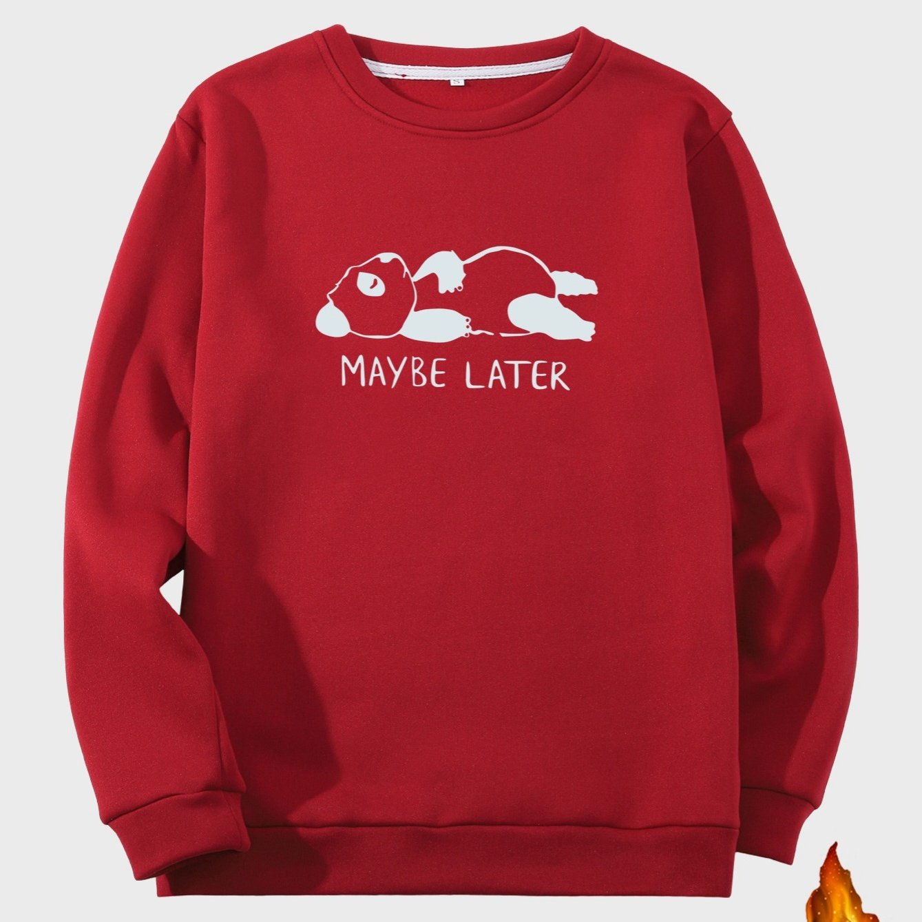 Men's Bear Graphic Print Fleece Crew Neck Sweatshirt