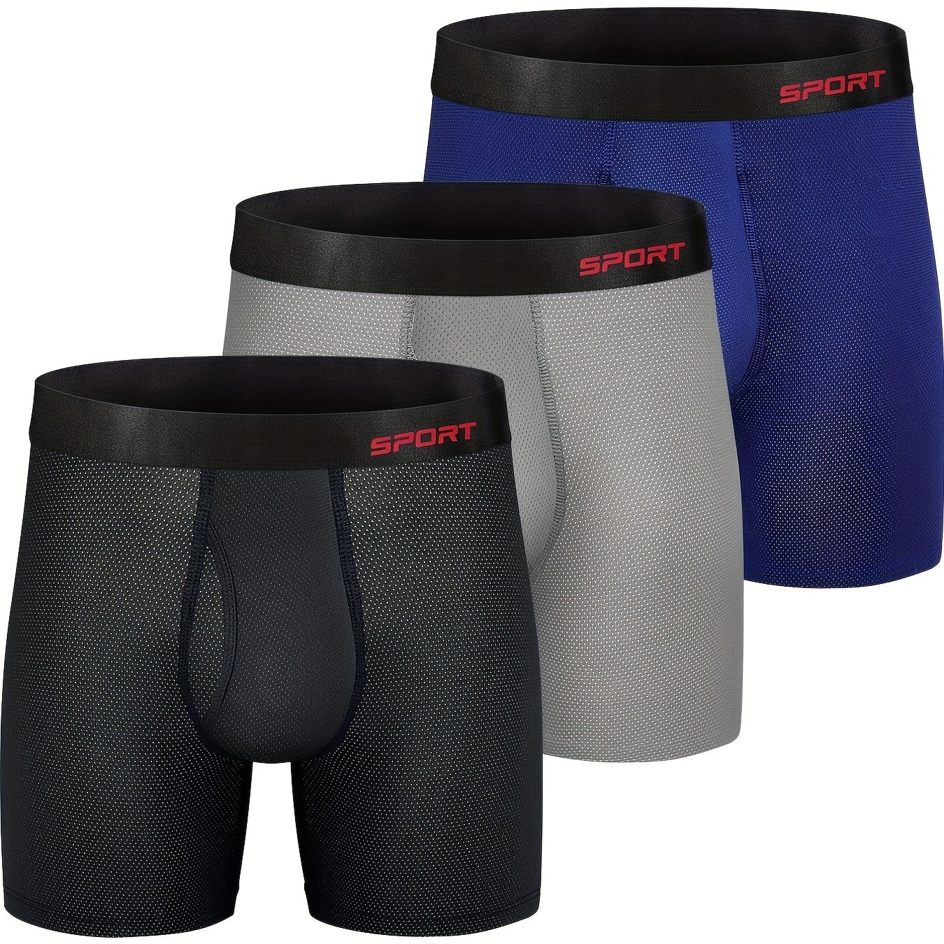 3pcs Men's Comfort Breathable Sports Boxer Briefs