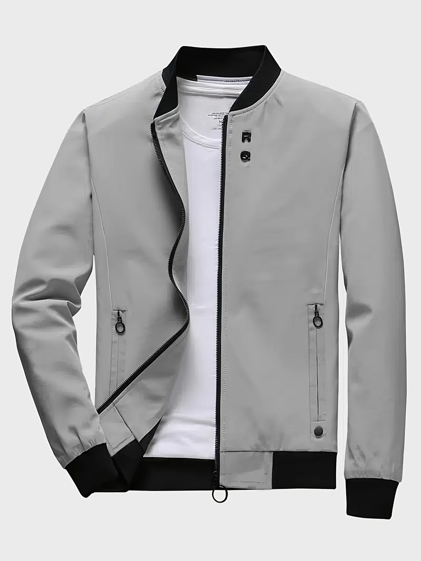 Men's Casual Placket Varsity With Zipper Pockets