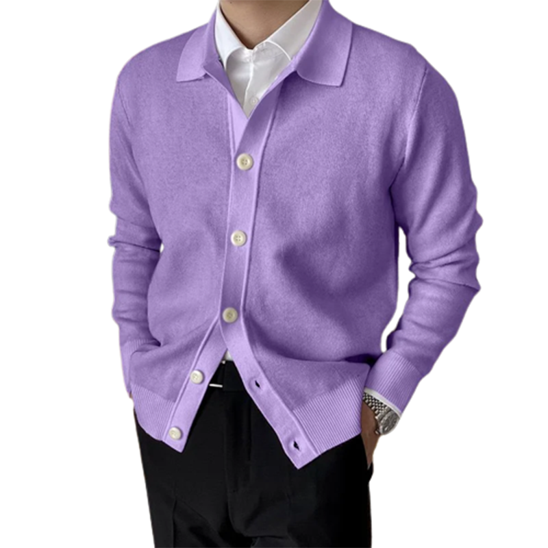 Men's Lapel Knitted Sweater Cardigan