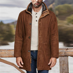 Men's autumn and winter long fur one coat coat