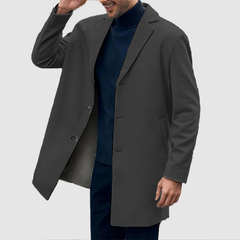Men with cotton leather coat in the long coat